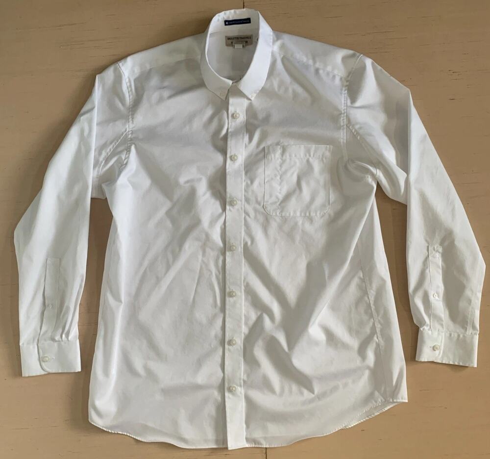 Duluth Trading Co Men’s Size LT Magna Ready Wrinkle Fighter Magnetic White Shirt